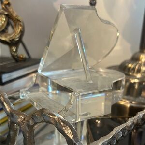 Classic Clear Glass Piano Sculpture